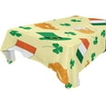 thumbnail image 1 of GZHJMY St. Patrick's Day Hats Clover Tablecloth, Rectangle Waterproof Washable Polyester Table Cover for Picnic Dinner Holiday Party Decor, 60 x 108 Inch, 1 of 7