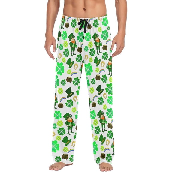 GZHJMY St. Patrick's Day Pajama Pants for Men, Lounge Pants Lightweight Men Pajama Bottoms with Drawstring Pockets, Christmas New Year Birthday Gifts, Small