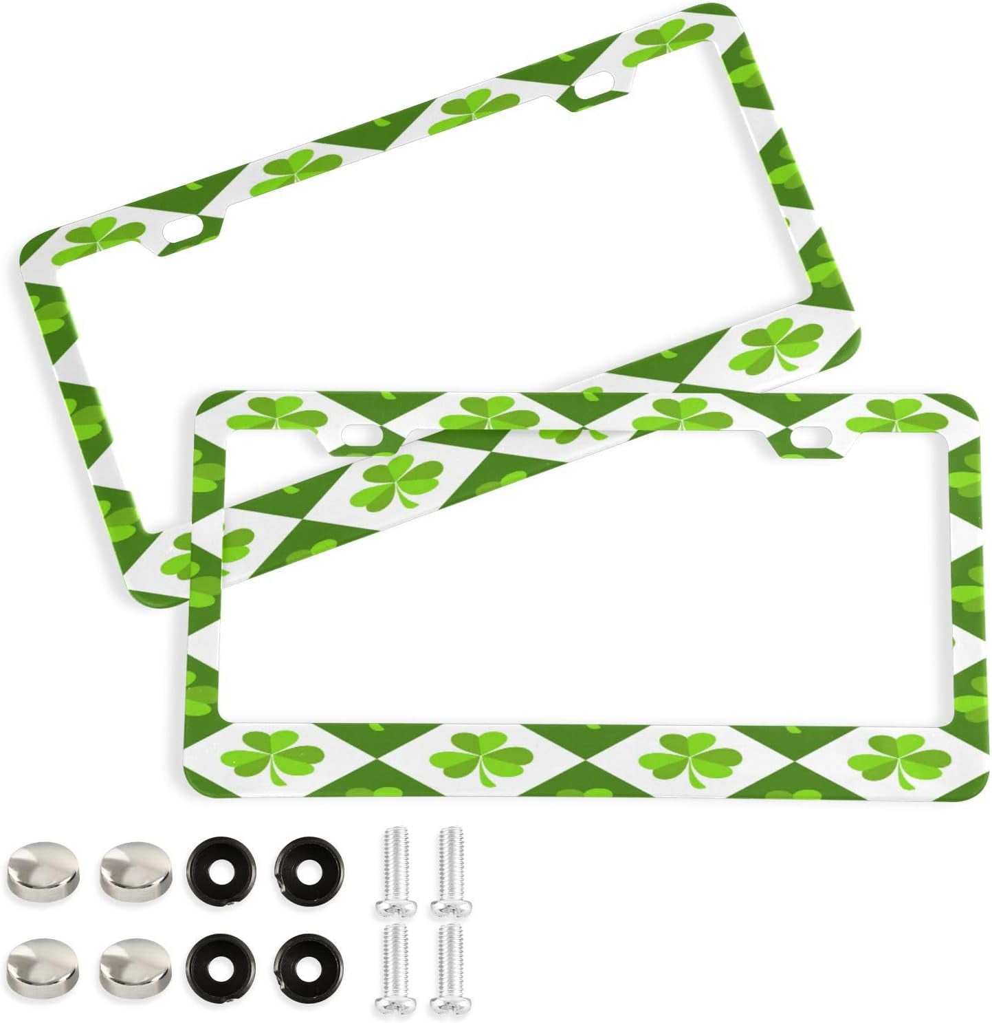 GZHJMY St. Patrick's Day Shamrock License Plate Frames, License Plate