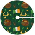 thumbnail image 1 of GZHJMY St. Patrick's Day Tree Skirt Home Decoration Large Round Lucky Clover Christmas Tree Skirt for Holiday Party Home Christmas Day Ornaments 36", 1 of 6