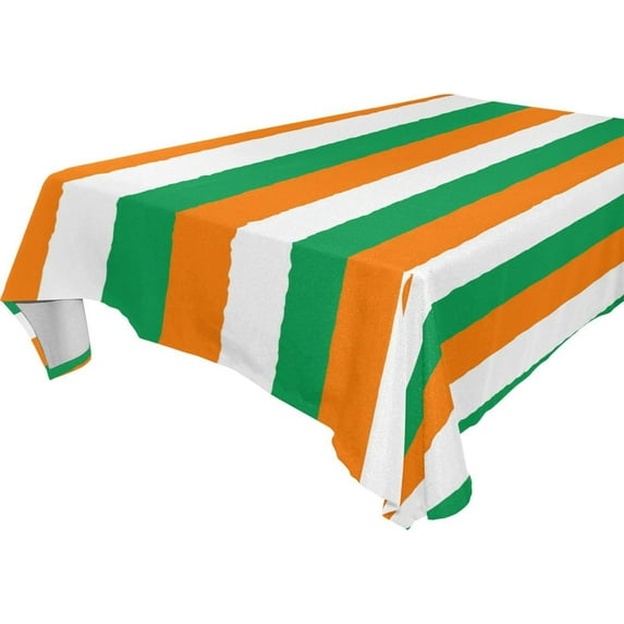 GZHJMY St. Patricks Day Stripes Square Tablecloth, Waterproof Stain Wrinkle Resistant Washable Polyester Table Cover for Picnic Dinner Holiday Kitchen Party Decor, 60 x 60 in Home Decor