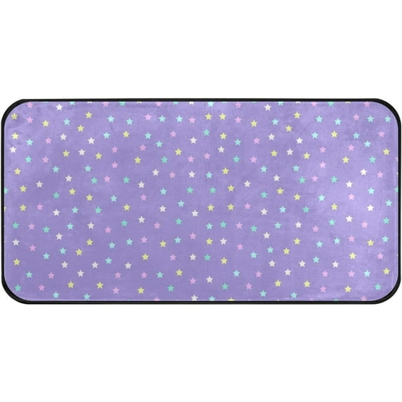 GZHJMY Stars Purple Sky Kitchen Rug,Christmas Antiskid Mat for Porch Floor Long Door Mat, Non-Slip Bedroom Bedside Mats - 39x20in Carpet Runner