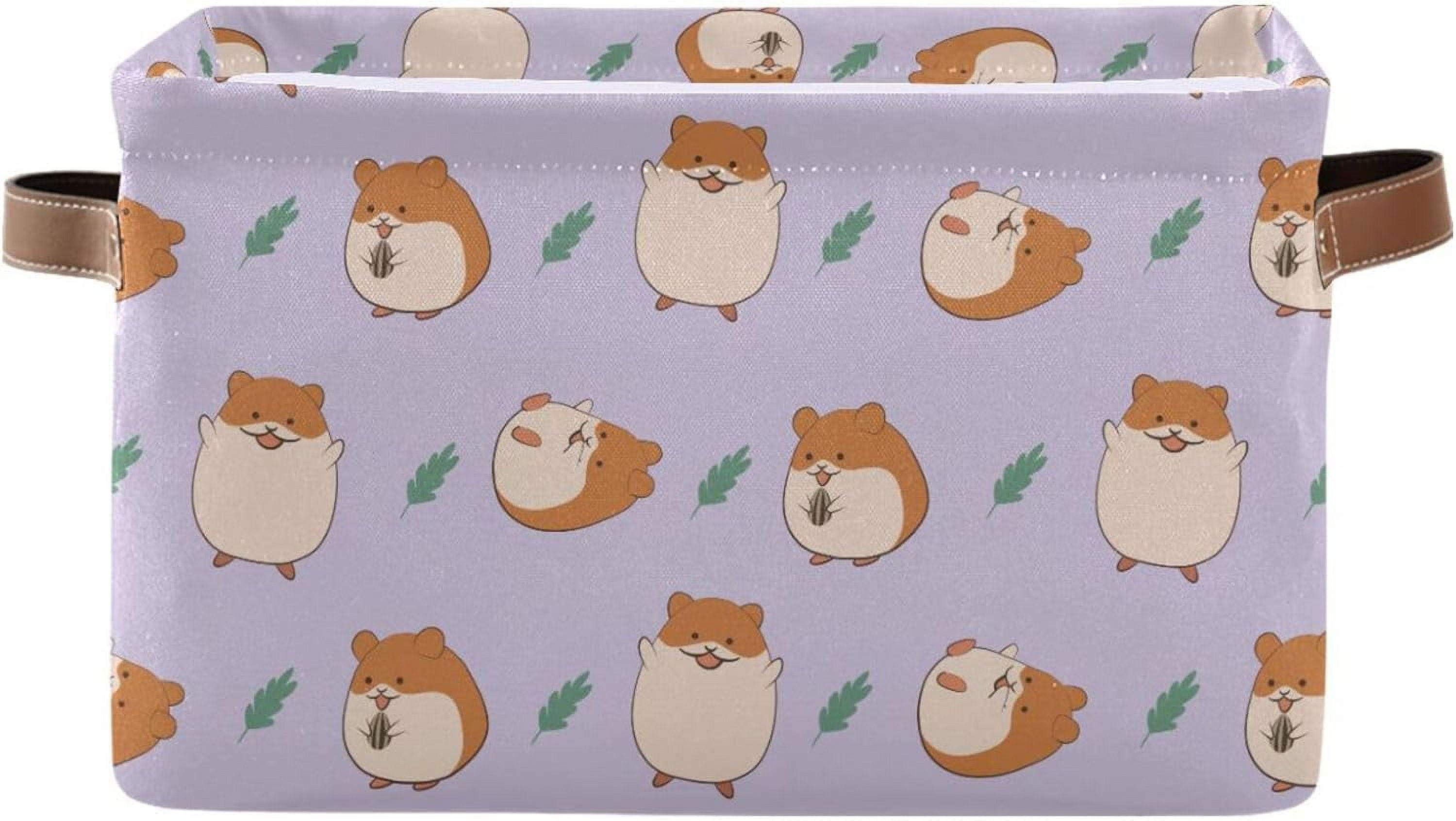 GZHJMY Storage Basket Cute Hamsters Storage Bin with Handle , Large ...