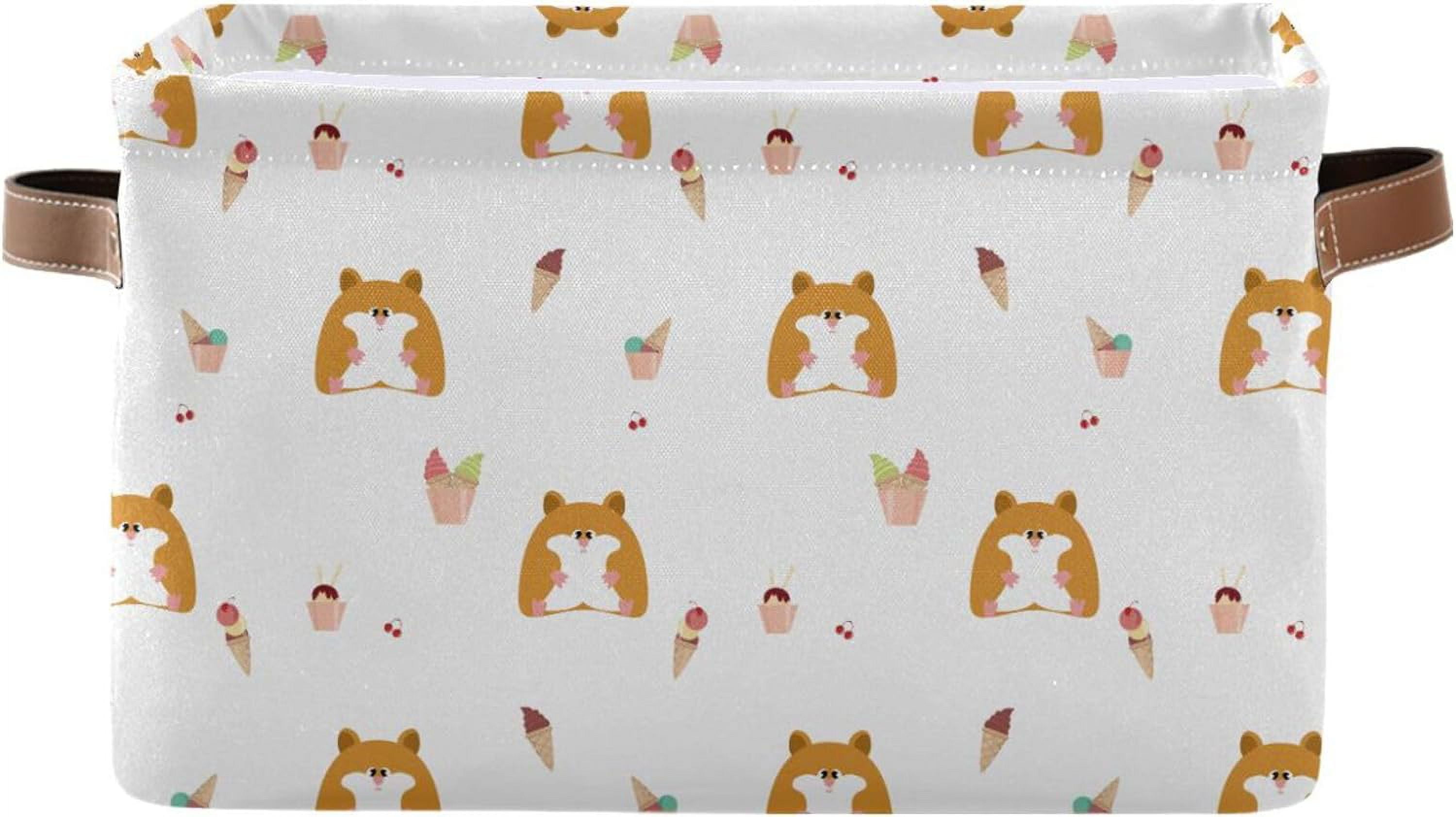 GZHJMY Storage Basket Cute Hamsters Storage Bin with Handle , Large ... - Hamster Room Shelving Ideas