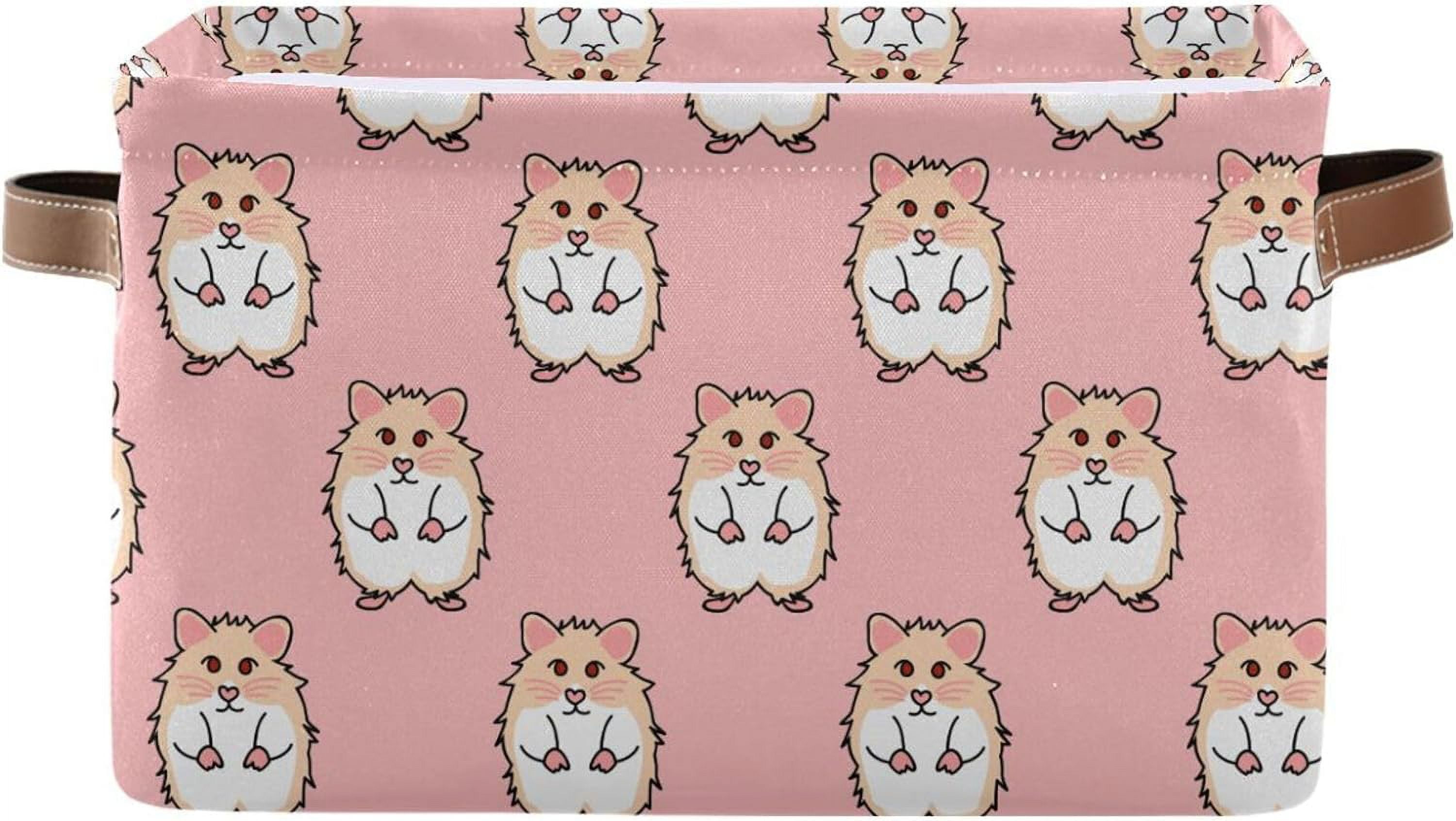 GZHJMY Storage Basket Cute Hamsters Storage Bin with Handle , Large