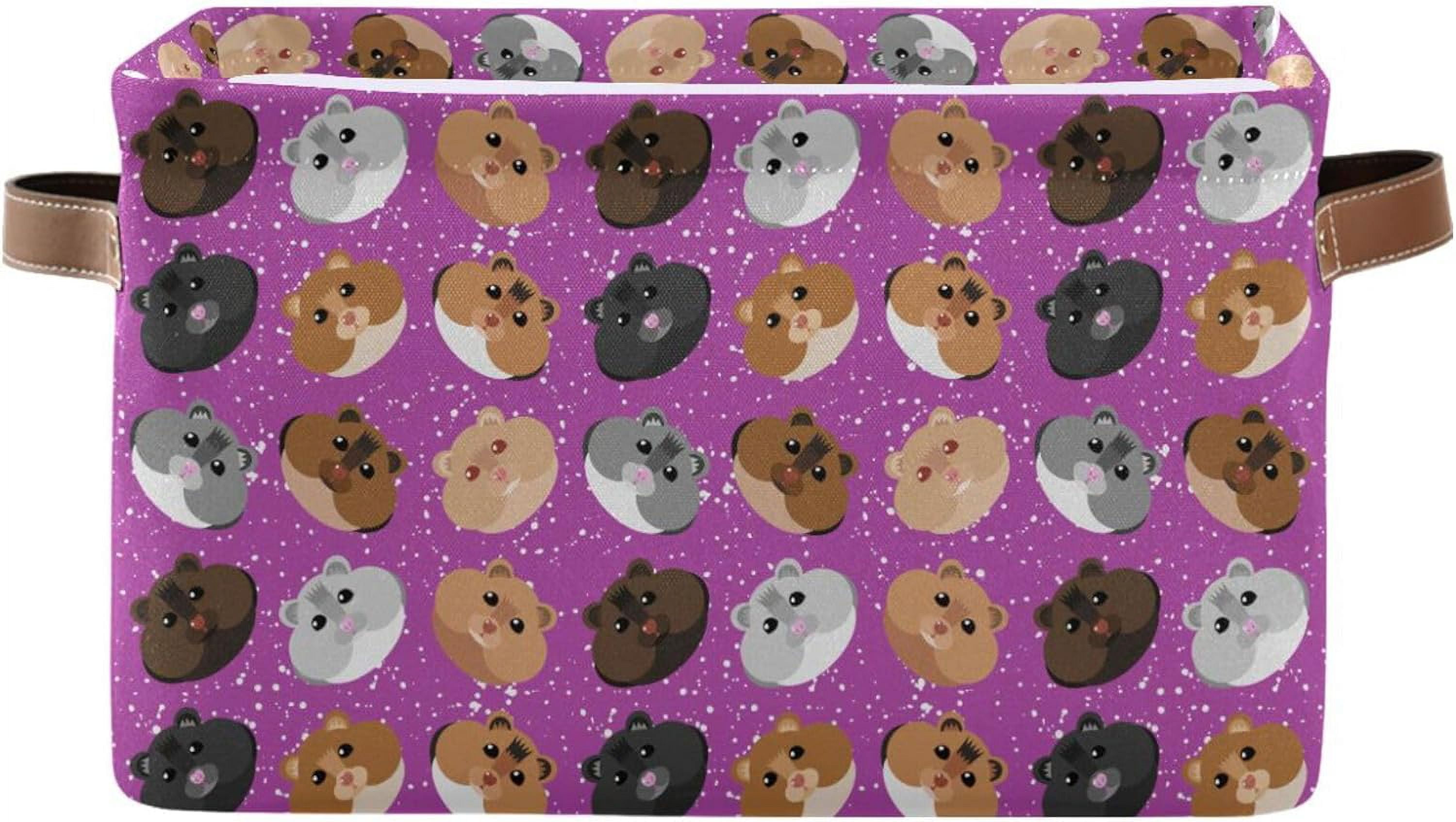 GZHJMY Storage Basket Cute Hamsters Storage Bin with Handle , Large