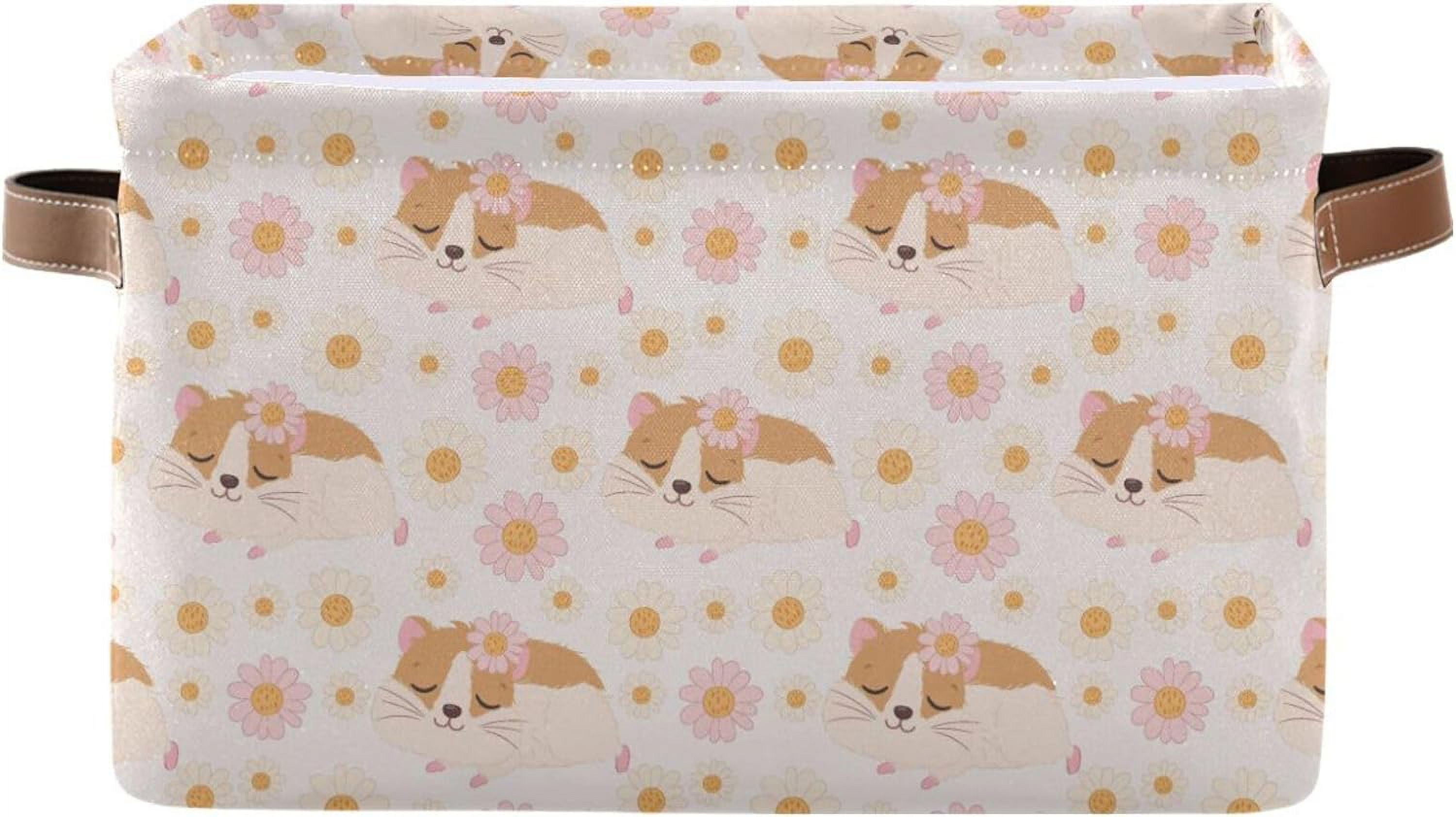 GZHJMY Storage Basket Cute Hamsters Flower Storage Bin with Handle ...