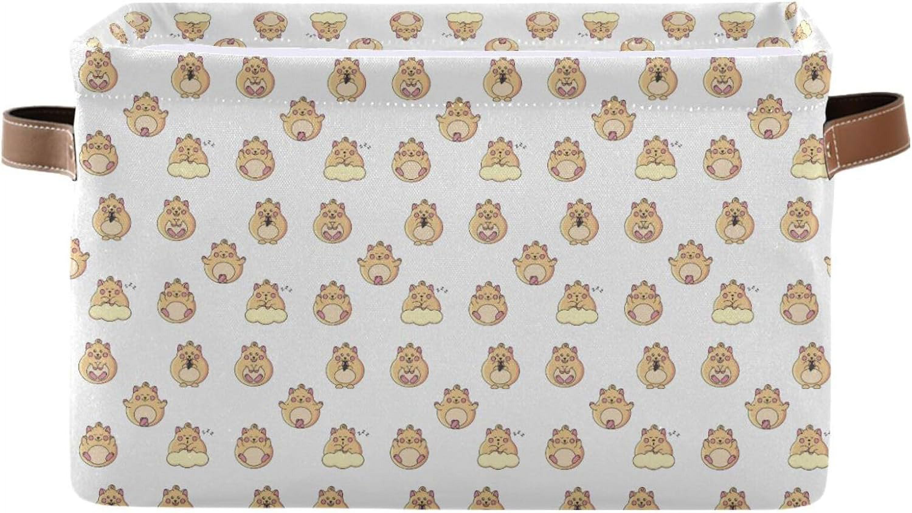 Image showcasing GZHJMY Storage Basket Little Cute Hamster Storage Bin with Handle ...
