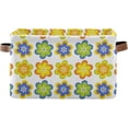 thumbnail image 1 of GZHJMY Storage Basket Passion Flower Foldable Canvas Laundry Baskets Bin Waterproof Inner Layer with Sturdy Handles for Toy Nursery Blanket Clothes 2 Pack, 1 of 7