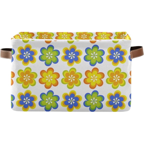 GZHJMY Storage Basket Passion Flower Foldable Canvas Laundry Baskets Bin Waterproof Inner Layer with Sturdy Handles for Toy Nursery Blanket Clothes 2 Pack