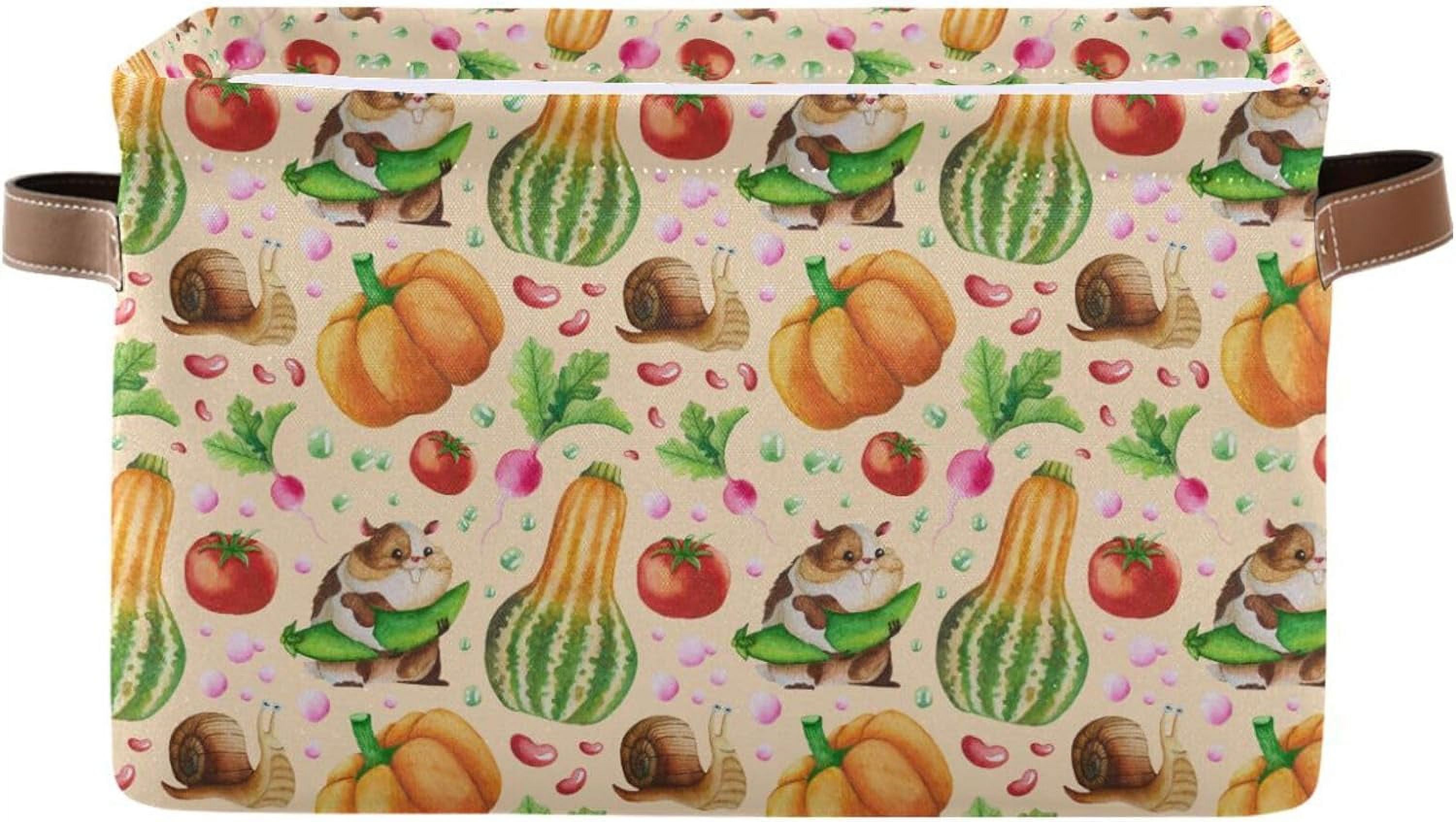 View of GZHJMY Storage Basket Vegetable Garden Hamsters Storage Bin with Handle ...