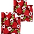 thumbnail image 1 of GZHJMY Strawberries Wash Cloth Set of 2, 12 x 12 Inch Cotton Baby Washcloths Absorbent and Super Soft Feel Fingertip Towel Face Towels for Bathroom, Gym, Spa, 1 of 7