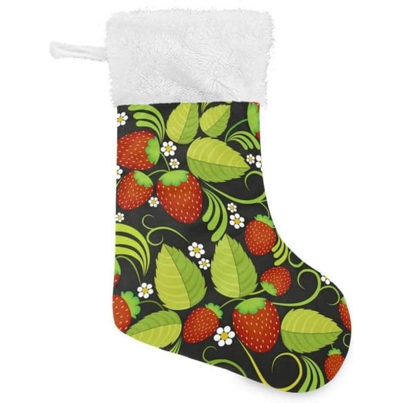 GZHJMY Strawberry Christmas Stocking, Personalized Large Candy Stocking Hanging Gift, Xmas Stockings Decoration for Family Holiday Party Ornaments Decor Fireplace