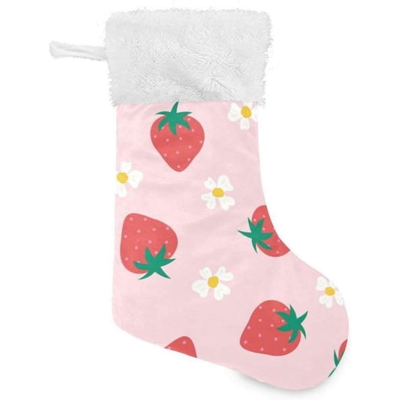 GZHJMY Strawberry Christmas Stocking, Personalized Large Candy Stocking Hanging Gift, Xmas Stockings Decoration for Family Holiday Party Ornaments Decor Fireplace