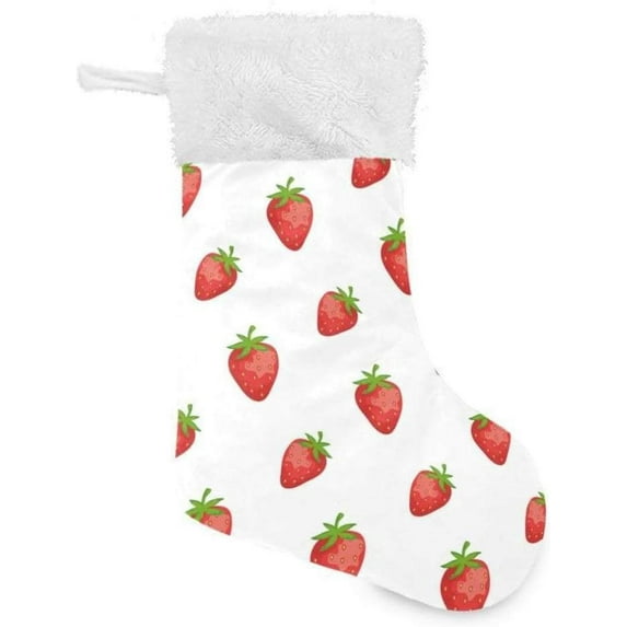 GZHJMY Strawberry Christmas Stocking, Personalized Large Candy Stocking Hanging Gift, Xmas Stockings Decoration for Family Holiday Party Ornaments Decor Fireplace