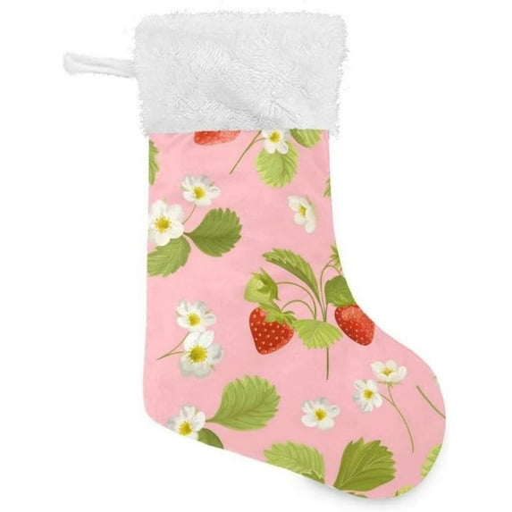 GZHJMY Strawberry Christmas Stocking, Personalized Large Candy Stocking Hanging Gift, Xmas Stockings Decoration for Family Holiday Party Ornaments Decor Fireplace