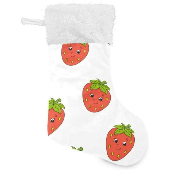 GZHJMY Strawberry Christmas Stocking, Personalized Large Candy Stocking Hanging Gift, Xmas Stockings Decoration for Family Holiday Party Ornaments Decor Fireplace