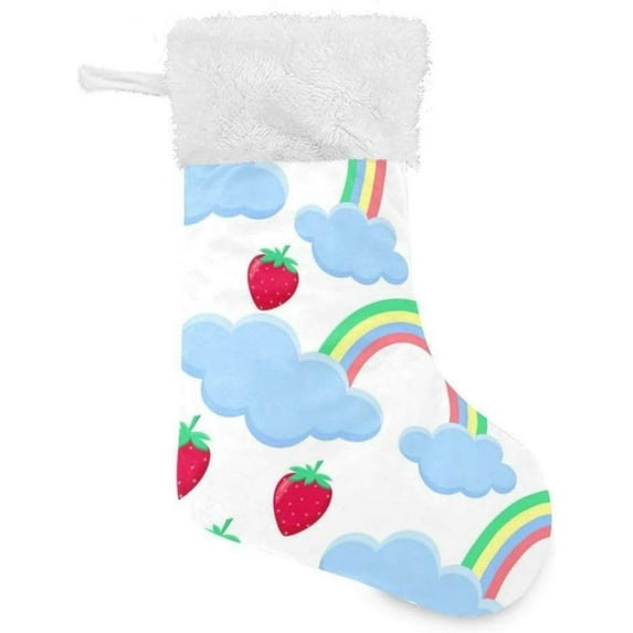 GZHJMY Strawberry Christmas Stocking, Personalized Large Candy Stocking Hanging Gift, Xmas Stockings Decoration for Family Holiday Party Ornaments Decor Fireplace