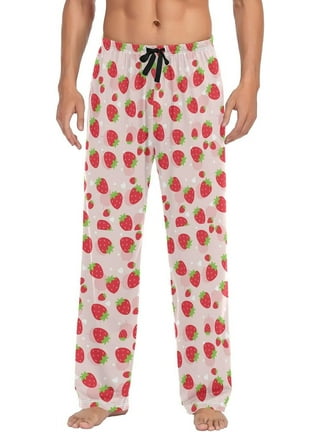 Penkiiy Girls Cute Pajama Set Strawberry Print Short Sleeve and Long Pants  Jammies Two-piece Set 12-13 Years Pink on Clearance 
