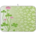 thumbnail image 1 of GZHJMY Stylish Clover Shamrock Flower St.Patrick's Day Absorbent Dish Drying Mat,16" x 18" Microfiber Kitchen Countertop Table Protector Multi-Purpose Counter Rack Sink Drainer Pad, 1 of 6