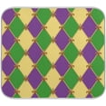 thumbnail image 1 of GZHJMY Stylish Mardi Gras Carnival Fleur De Lis Pattern Absorbent Dish Drying Mat Microfiber Kitchen Countertop Table Protector Multi-Purpose Counter Rack Sink Drainer Pad (16 x 18 Inches), 1 of 6