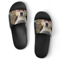 thumbnail image 1 of GZHJMY Stylish Slides for Women Men, A Dog Labrador in Glasses with His Cat Soft Flexible Slip-on Sandals Slippers, 1 of 7