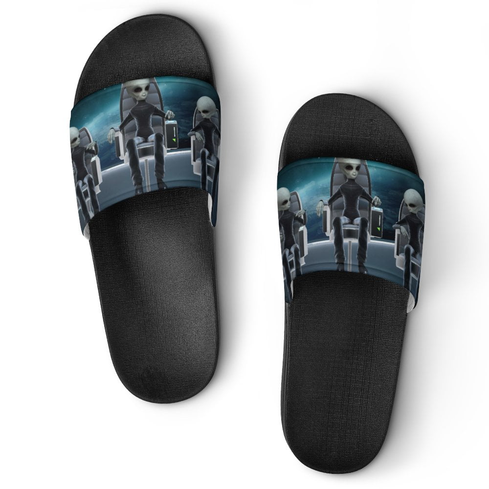 GZHJMY Stylish Slides for Women Men, Alien Piloting