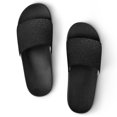 thumbnail image 1 of GZHJMY Stylish Slides for Women Men, Black Glitter Abstract Background Soft Flexible Slip-on Sandals Slippers, 1 of 7