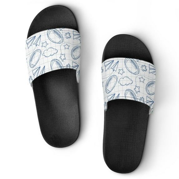 GZHJMY Stylish Slides for Women Men, Cartoon American Footballs Soft Flexible Slip-on Sandals Slippers