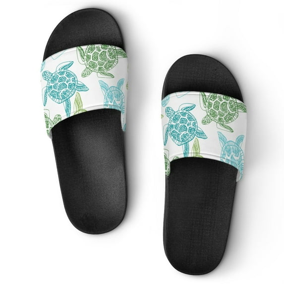 GZHJMY Stylish Slides for Women Men, Cartoon Turtle Soft Flexible Slip-on Sandals Slippers