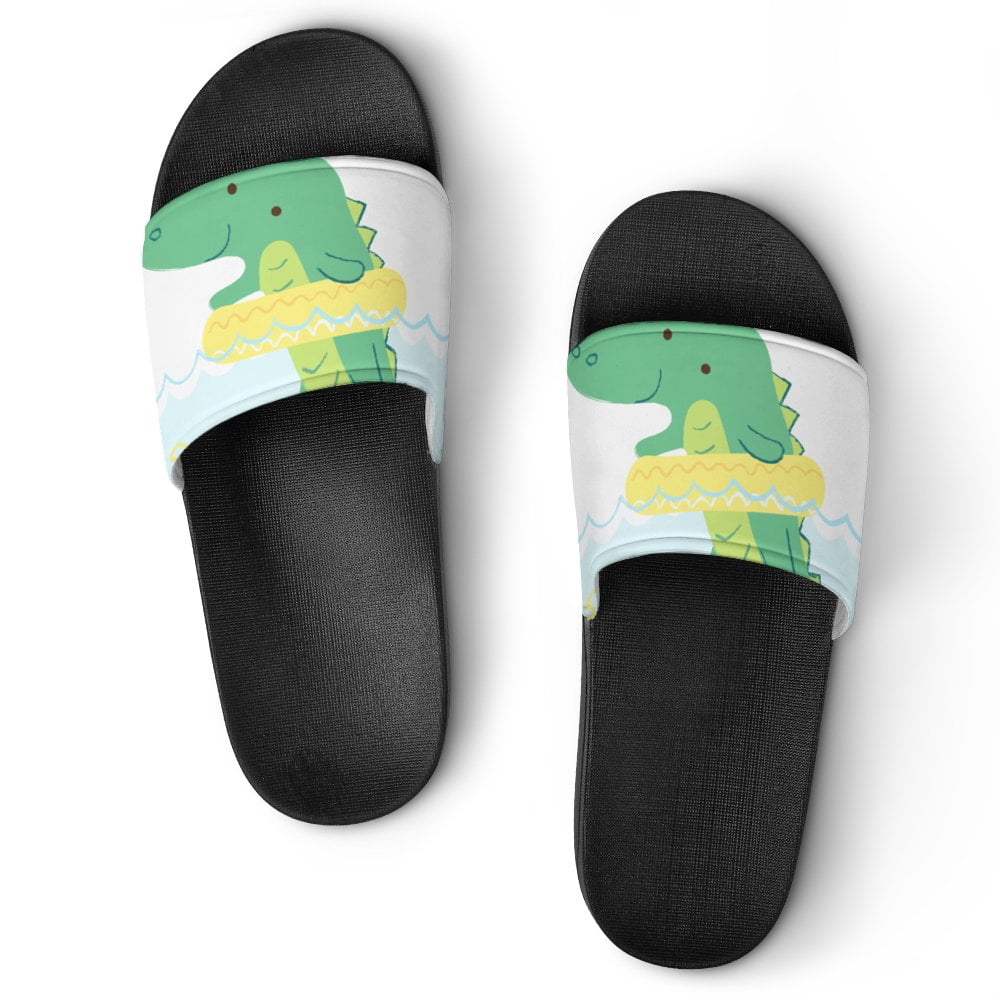 Zureto Sandales De Bain Dinosaure 3D Mignonnes - Chaussons Amusants à Bout Ouvert