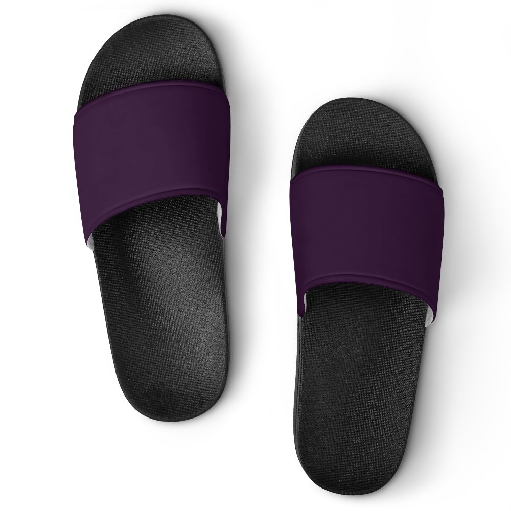 GZHJMY Stylish Slides for Women Men Dark Purple Solid Color Soft Flexible Slip on Sandals Slippers Walmart