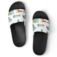 thumbnail image 1 of GZHJMY Stylish Slides for Women Men, Dinosaurs Vector Set in Cartoon Style Soft Flexible Slip-on Sandals Slippers, 1 of 7