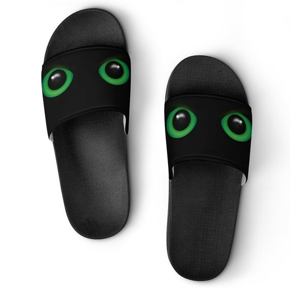 GZHJMY Stylish Slides for Women Men, Eyes of A Wild Animal in The Darkness Soft Flexible Slip-on Sandals Slippers