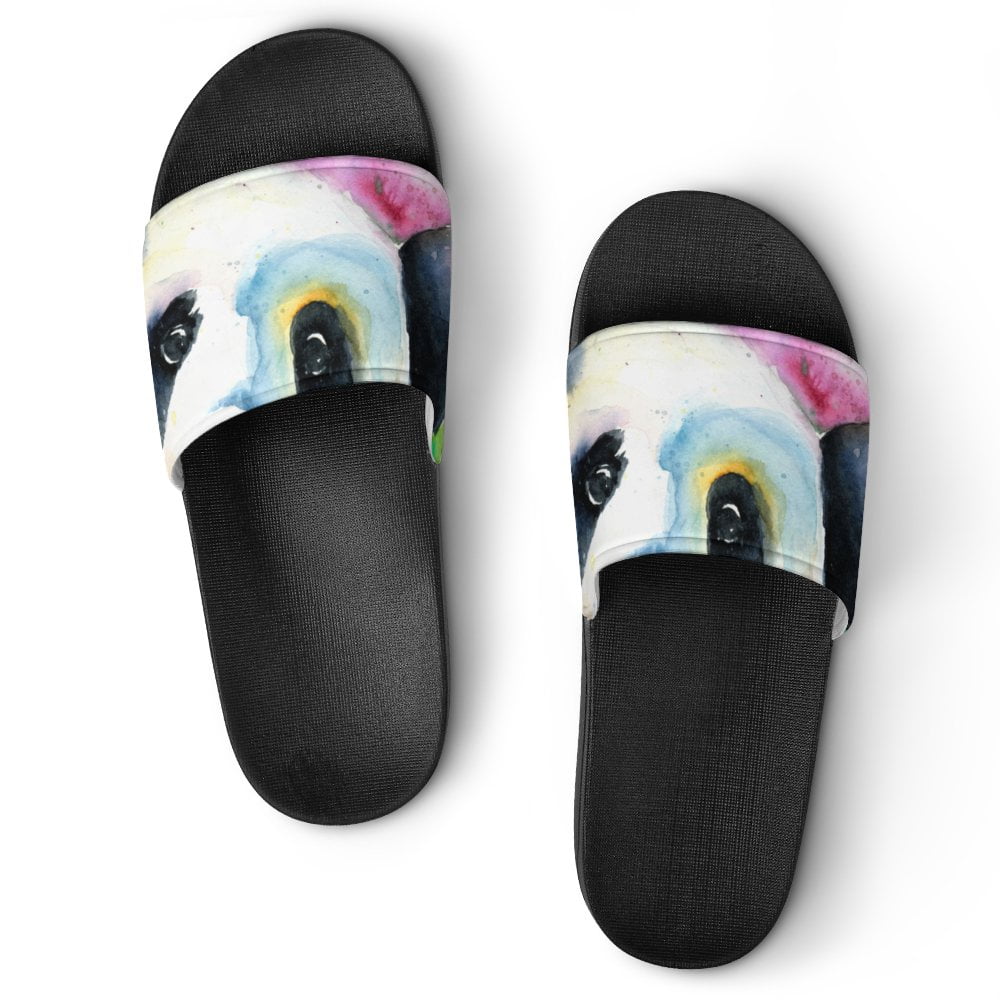 GZHJMY Stylish Slides for Women Men, Funny Panda Bear with Black and ...