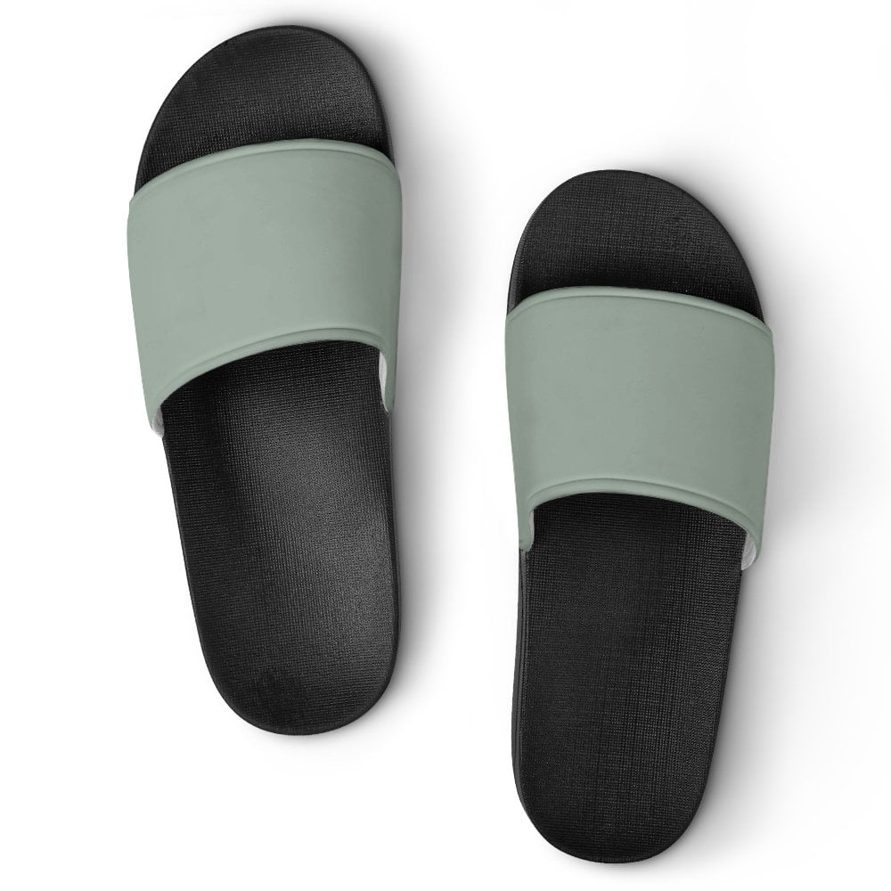Grey Strapped Slider Sandals