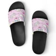 thumbnail image 1 of GZHJMY Stylish Slides for Women Men, Pink Striped Unicorn Soft Flexible Slip-on Sandals Slippers, 1 of 7