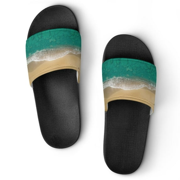 GZHJMY Stylish Slides for Women Men, Woman Walks on The Beach Soft Flexible Slip-on Sandals Slippers