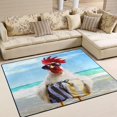 thumbnail image 1 of GZHJMY Summer Ocean Beach Rooster with Glasses Area Rug Living Room Rugs - 5'3" x4 Abstract Large Soft Indoor Washable Rug Low Pile Carpet for Bedroom Dining Room Office Carpet Runner, 1 of 7