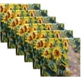 thumbnail image 1 of GZHJMY Summer Sunflower Painting Cloth Napkins Washable Reusable Polyester Dinner Napkins 20 x 20 Inch for Home Weddings Parties Holiday Table Napkins Set of 6, 1 of 6