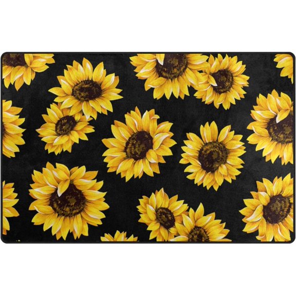 GZHJMY Sunflower Pattern Rug Non-Slip Large Rugs Soft Comfort Area Rug Decorative Floor Mat Carpets for Living Room Bathroom Dining Room Bedroom Dormitory-31X20 Inch Carpet Runner