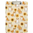 thumbnail image 1 of GZHJMY Sunflower Shiba Inu Dog Clipboard Plastic Clipboard A4 Standard Letter Size 9" x 12.5" with Low Profile Metal Clip Decorative Clip Boards for Office Classroom Teachers Students, 1 of 6