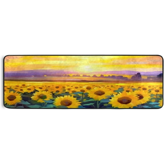 GZHJMY Sunflowers Non-Slip Runner Rug Area Rug Washable Rectangle Rug for Bedroom Living Room Bathroom Hallways Home Decor 72x24 Inches#81