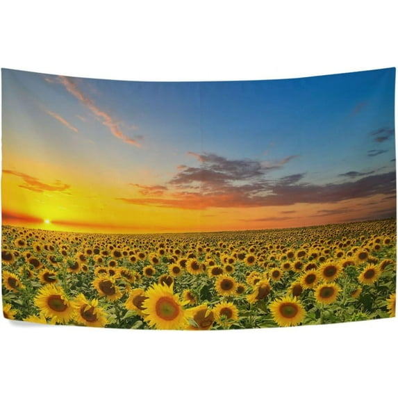 GZHJMY Sunflowers Waiting for The Sunrise Tapestry Aesthetic Tapestry Wall Hanging for 60" x 40" Inches Gift Decor