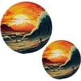 thumbnail image 1 of GZHJMY Surfer Riding Waves Trivets Pot Holders Set of 2 Decoration Potholders Pure Cotton Thread Weave Trivets, Coasters, Placemats, Spoon Rest for Cooking for Kitchen Pans Bowl Teapot, 1 of 7