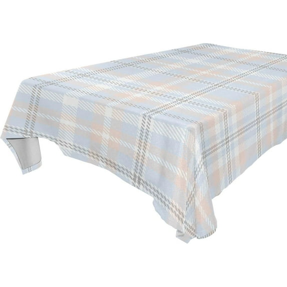 GZHJMY Table Cloth Indoor & Outdoor Tablecloth Wrinkle Resistant Waterproof Decorative Table Cover for Kitchen, Spring, Holiday, Party (54" x 72", Pale Cool Flannel Plaid) Home Decor