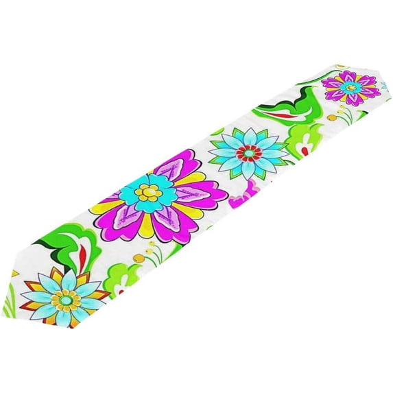 GZHJMY Table Runner 13x90 Inch, Floral Wildflowers Table Runner for Dining Kitchen Wedding Party Decoractions Home Decor