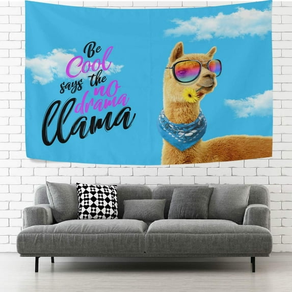 GZHJMY Tapestry Animal Cool Hipster Llama Alpaca Tapestry Wall Hanging Decorative Wall Blanket Bedding Tapestry for Bedroom Living Room Dorm Gift Decor Gift Decor