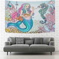 thumbnail image 1 of GZHJMY Tapestry Cartoon Mermaid Gold Fish Seahourse Tapestry Wall Hanging Decorative Wall&nbsp;Blanket&nbsp;Bedding Tapestry for Bedroom Living Room Dorm 60"x40" Gift Decor, 1 of 7