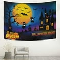 thumbnail image 1 of GZHJMY Tapestry Halloween Pumpkins Creepy Castle Bats Moon Tapestry Wall Hanging Decorative Wall&nbsp;Blanket&nbsp;Bedding Tapestry for Bedroom Living Room Dorm 60"x51" Gift Decor, 1 of 7